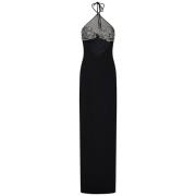 Zwarte Bloemen Mesh Inzet Jurk Amen , Black , Dames