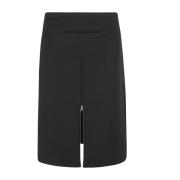 Zwarte A-Lijn Rok met Ritsdetail Courrèges , Black , Dames