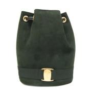 Pre-owned Leather backpacks Salvatore Ferragamo Pre-owned , Green , Da...