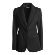 Zwart Wol Buitenkleding met Revers P.a.r.o.s.h. , Black , Dames