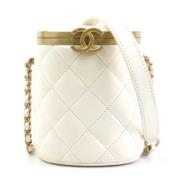 Pre-owned Leather chanel-bags Chanel Vintage , White , Dames