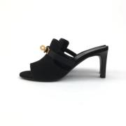 Pre-owned Leather sandals Hermès Vintage , Black , Dames