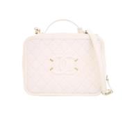 Pre-owned Leather handbags Chanel Vintage , White , Dames