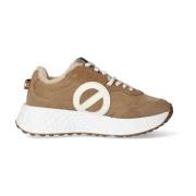 Leren Sneakers met Uitneembare Binnenzool No Name , Beige , Dames