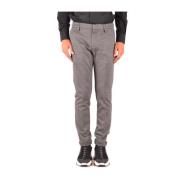 Zwarte Slim Fit Broek Aw19 Dondup , Gray , Heren