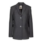 Wollen blazer met revers en gewatteerde schouders Semicouture , Gray ,...