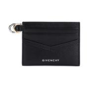 Zwarte Leren Portemonnee Stijlvol Logo Givenchy , Black , Dames