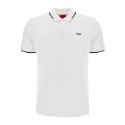 Polo Shirt met Contrasterende Kraag Hugo Boss , White , Heren