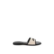 Canvas en leren slippers Isabel Marant , White , Dames