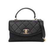 Pre-owned Leather handbags Chanel Vintage , Black , Dames