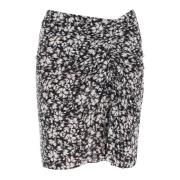 Bloemen Geplooide Minirok Isabel Marant Étoile , Black , Dames