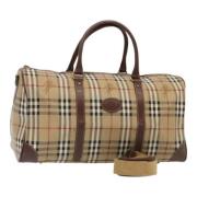 Pre-owned Leather travel-bags Burberry Vintage , Beige , Dames