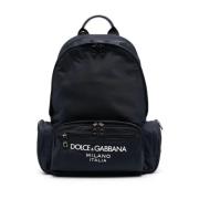 Logo Lettering Rugzak Dolce & Gabbana , Blue , Heren