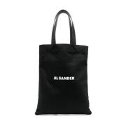 Logo Print Tote Bag, Zwart/Wit Jil Sander , Black , Heren