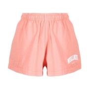 Zalmroze Slogan Geborduurde Disco Shorts Sporty & Rich , Pink , Dames