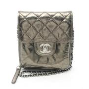 Pre-owned Leather chanel-bags Chanel Vintage , Gray , Dames