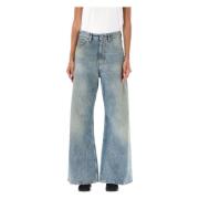 Blauwe Sand Aw23 Wide-Leg Jeans MM6 Maison Margiela , Blue , Dames