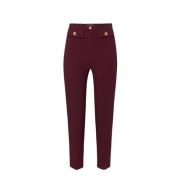 Logo Rivet Stretch Crepe Enkellange Broek Elisabetta Franchi , Red , D...