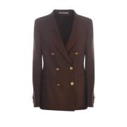 Multicolor Blazer voor Vrouwen Tagliatore , Brown , Dames