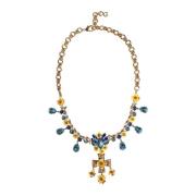 Kristallen Kruis Hanger Ketting Dolce & Gabbana , Yellow , Dames