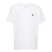 Witte Crew Neck T-shirt met Logo Moose Knuckles , White , Heren