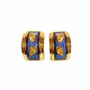 Pre-owned Metal earrings Hermès Vintage , Yellow , Dames