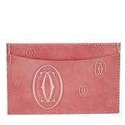 Pre-owned Leather wallets Cartier Vintage , Pink , Dames