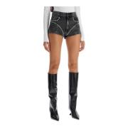 Spijkerbroek shorts met studs en versieringen Mugler , Gray , Dames