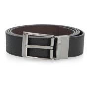 Klassieke Omkeerbare Leren Riem Bally , Black , Heren