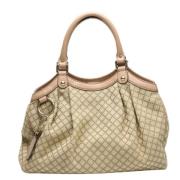 Pre-owned Canvas gucci-bags Gucci Vintage , Beige , Dames