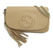 Pre-owned Leather gucci-bags Gucci Vintage , Beige , Dames