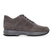 Suede Interactieve Sneakers Hogan , Gray , Heren