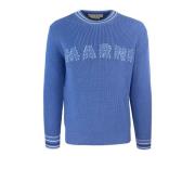 Blauwe Katoenen Crewneck Sweater Marni , Blue , Heren