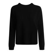 Zwarte Gebreide Crew Neck Sweatshirt Federica Tosi , Black , Dames