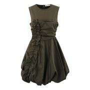 Taffeta Grey Olive Midi Jurk Cecilie Bahnsen , Green , Dames