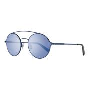 Blauwe Metalen Unisex Zonnebril WEB Eyewear , Blue , Unisex