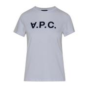 Geribbelde Ronde Hals T-Shirt A.p.c. , White , Dames