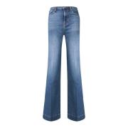 Blauwe Flared Denim Jeans 7 For All Mankind , Blue , Dames