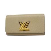 Pre-owned Leather wallets Louis Vuitton Vintage , Beige , Dames