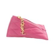 Pre-owned Leather wallets Yves Saint Laurent Vintage , Pink , Dames