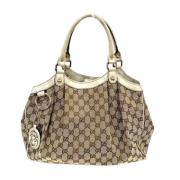 Pre-owned Canvas gucci-bags Gucci Vintage , Beige , Dames