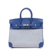 Pre-owned Leather handbags Hermès Vintage , Blue , Dames