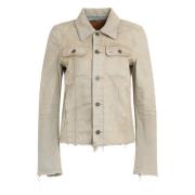 Vintage Denim Jack met Zakken Diesel , Beige , Dames