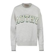 Katoenen sweatshirt met geribbelde details Autry , Gray , Dames