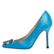 Pre-owned Satin heels Gucci Vintage , Blue , Dames