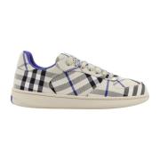 Beige Sneakers Veters Rubberen Zool Burberry , Multicolor , Heren