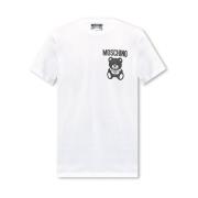 Wit T-shirt Stijlvol Ontwerp Moschino , White , Heren