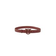 Leren riem met Love Birds gesp Pinko , Brown , Dames