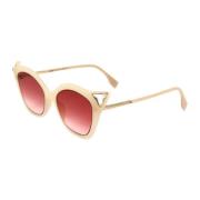 Beige Metalen en Kunststof Zonnebril Fendi , Pink , Dames