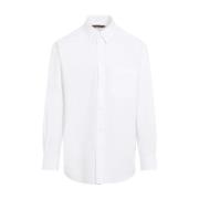 Witte Dubbele Kraag Katoenen Overhemd Gucci , White , Heren